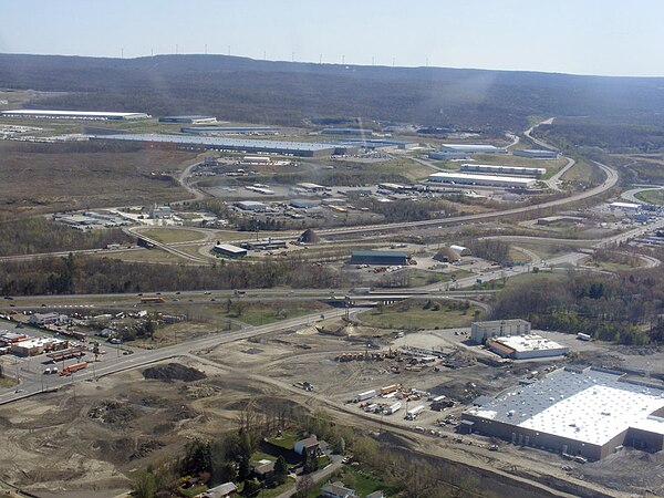 Aerial view of Pittston Township's growing industrial and commercial districts.
