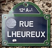Plaque Rue Lheureux - Paris XII (FR75) - 2021-05-26 - 1.jpg