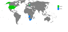 Land hvor Wanda (grønt) er mye brukt