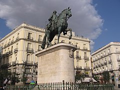 Equestrian statue of Charles III of Spain (1994).
