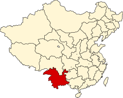雲南省の位置