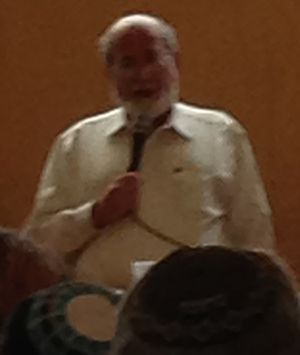 Telushkin speaking at Adath Israel in Merion, Pennsylvania