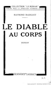 Raymond Radiguet Le Diable au corps, 1923    