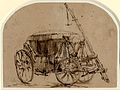 A Coach label QS:Len,"A Coach" label QS:Lnl,"Een wagen" . Circa 1660-1663. pen and brown ink and greyisch brown wash on paper. 19.3 × 25.4 cm (7.5 × 10 in). London, British Museum.