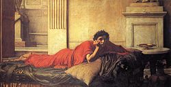 «Нерон мучается от угрызений совести после убийства матери», репродукция картины Джона Уильяма Уотерхауса, 1878 г.