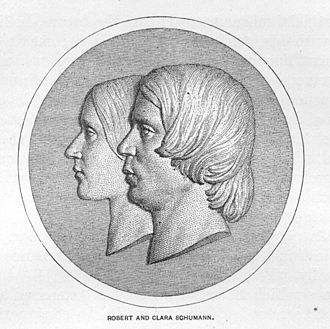The stylized profiles of Clara and Robert Schumann Robert and Clara Schumann.jpg