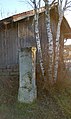 Path pillar made of tuff stone, formerly with an inscription