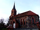 Rohlsdorf village church with churchyard wall