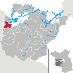 Elhelyezkedése Brandenburg térképén