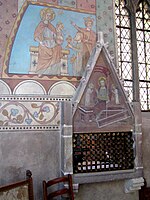 Armoire eucharistique (XIVe) et fresques adjacentes
