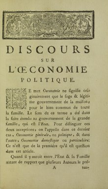 Jean-Jacques Rousseau, Discours sur l'oeconomie politique, 1758 Rousseau - Discours sur l'oeconomie politique, 1758 - 5884558.tif