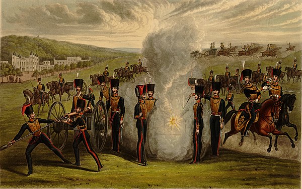 Royal Horse Artillery on Woolwich Common, 1843