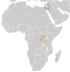 Location map for Israel and Rwanda.