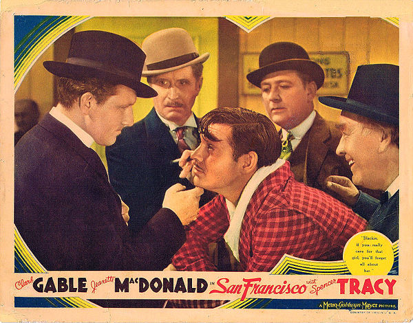 Lobby card with Spencer Tracy (left) and Clark Gable