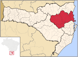 Ligging van de Braziliaanse mesoregio Vale do Itajaí in Santa Catarina