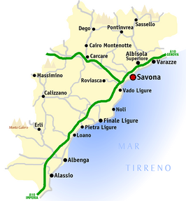 Kaart van Savona (SV)