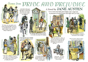 Scenes from Pride and Prejudice, by C. E. Brock (c. 1885) Scenes from Pride and Prejudice.png
