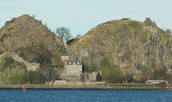 Looking across the River Clyde towards Dumbarton Castle