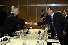 US Secretary of Defense and former Director of Central Intelligence Robert Gates meeting with Russian Minister of Defense and ex-KGB officer Sergei Ivanov, 2007 Defense.gov News Photo 070208-D-7203T-015.jpg