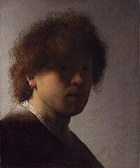 A young Rembrandt, c. 1628, when he was 22. Partly an exercise in chiaroscuro. Rijksmuseum
