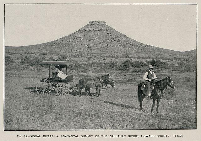 Signal Peak located 10 mi (16 km) to the southeast of Big Spring (Robert T. Hill, 1889)