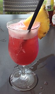 Singapore Sling Cocktail with cherry liqueur