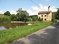 Čeština: Rybník a ruina domu ve Střížkově (obec Struhařov). Okres Benešov, Česká republika. English: Pond and ruin of the house in Střížkov village (Struhařov municipality), Benešov District, Czech Republic.