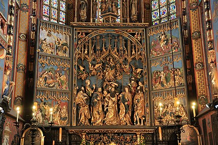 Wooden Altar of Veit Stoss at St Mary's Church in Kraków