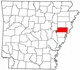 Locatie van St. Francis County in Arkansas