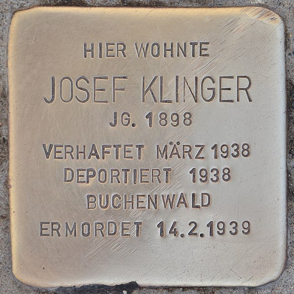 File:Stolperstein für Josef Klinger (Wiener Neustadt).jpg