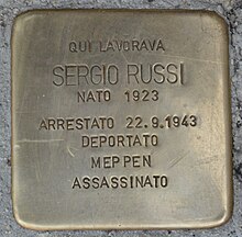 Ancona'daki Sergio Russi için Stolpersteine