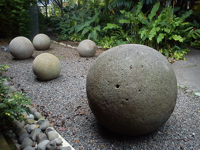 Stone spheres created by the Diquis culture at the National Museum of Costa Rica. The sphere is the icon of the country's cultural identity.