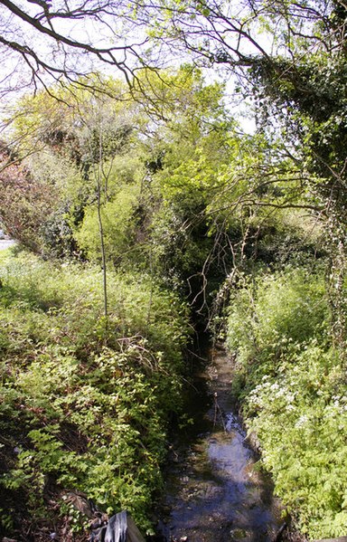 File:Stream, wooded area, Lonsdale Drive, Enfield - geograph.org.uk - 782032.jpg