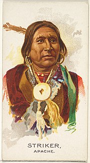 Thumbnail for File:Striker, Apache, from the American Indian Chiefs series (N2) for Allen & Ginter Cigarettes Brands MET DP828021.jpg