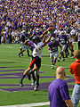 Texas Tech Red Raiders wide receiver catching a touchdown pass vs. the Kansas State Wildcats