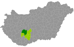 Districtul Tamási - Harta