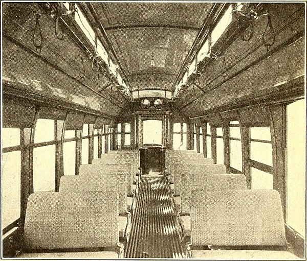 Interior of trains operating through Boring, 1907