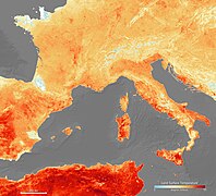 Intensification des vagues de chaleur. Des événements tels que la vague de chaleur européenne de juin 2019 sont de plus en plus fréquents[226].