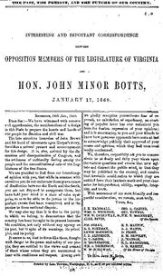 Fayl:The past, the present, and the future of our country - interesting and important correspondence between opposition members of the legislature of Virginia and Hon. John Minor Botts, January 17 (IA ASPC0005202600).pdf üçün miniatür