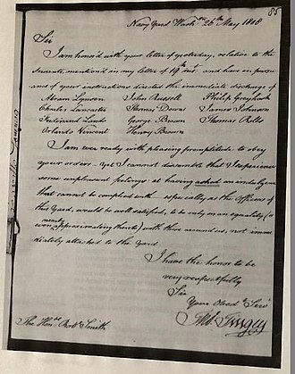 Thomas Tingey, 26 May 1808 to Robert Smith requesting "indulgence" for WNY Naval Officers slaveholders Thomas Tingey, 25 May 1808 to Robert Smith requesting "indulgence" for WNY Naval Officers slaveholders.jpg