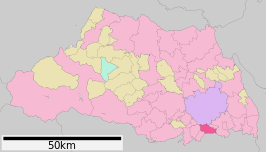 Situering van Toda in de prefectuur Saitama