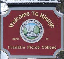 Welcome to Rindge Town sign Rindge NH March 2007.jpg