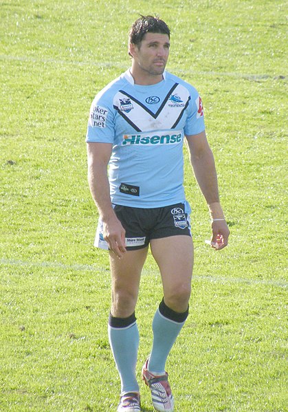 Barrett playing for the Sharks in 2010