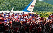 President Trump speaks to supporters at a rally in Montoursville, Pennsylvania Trump with supporters in Montoursville, 2019.jpg