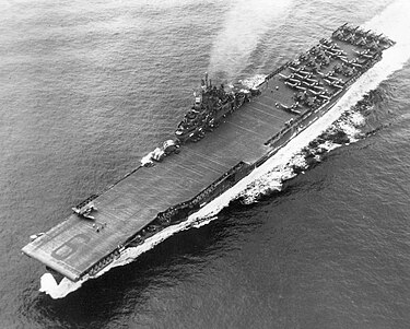 VF-83 F6F-5s on USS Essex, 20 May 1945 USS Essex (CV-9) underway on 20 May 1945.jpg