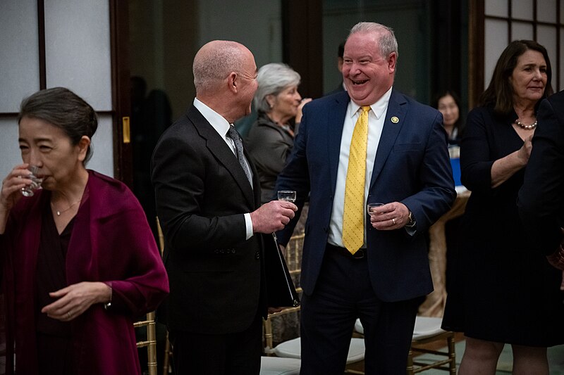 File:United States Departmwnt of Homeland Security (DHS) Secretary Alejandro Mayorkas gives remarks at the Farewell Reception for Ambassador of Japan in Washington DC on November 7, 2023 - 11.jpg