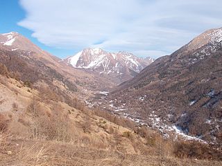 Val Chisone Alpine valley in Piedmont (Italy)