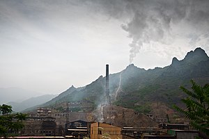 The copper smelter at Alaverdi in Armenia's northern Lori province Vallex Alaverdi Smelter in Armenia.jpg