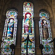 Stained glass windows of the Chapel of the apparition of Our Lady of the Pillar to Saint James the Greater, by the Maison Mauméjean (20th-century).