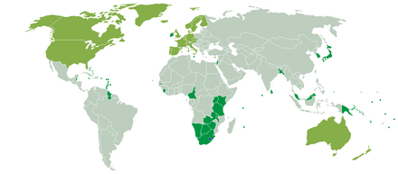 A map showing the visa requirements of Lesotho, with countries in green having visa-free access. Others can apply for an eVisa